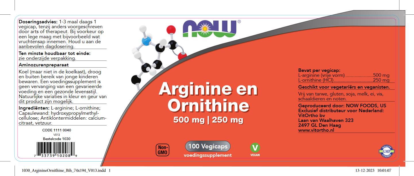 Arginine en Ornithine 500/250 mg