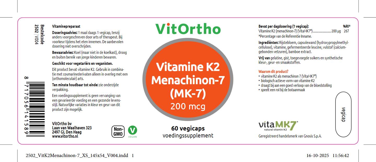 Vitamine K2 Menachinon-7 (MK-7) 200 mcg
