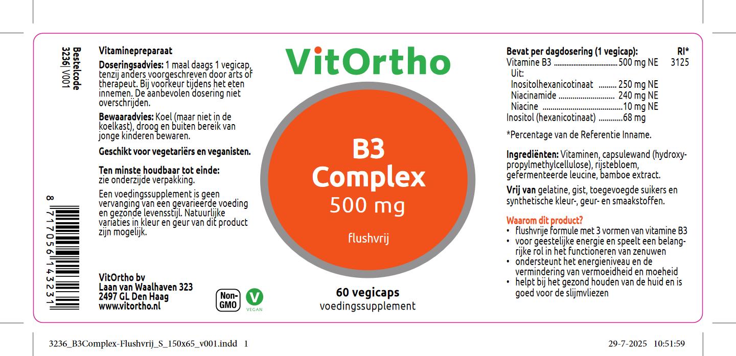 B3 Complex 500 mg Flushvrij
