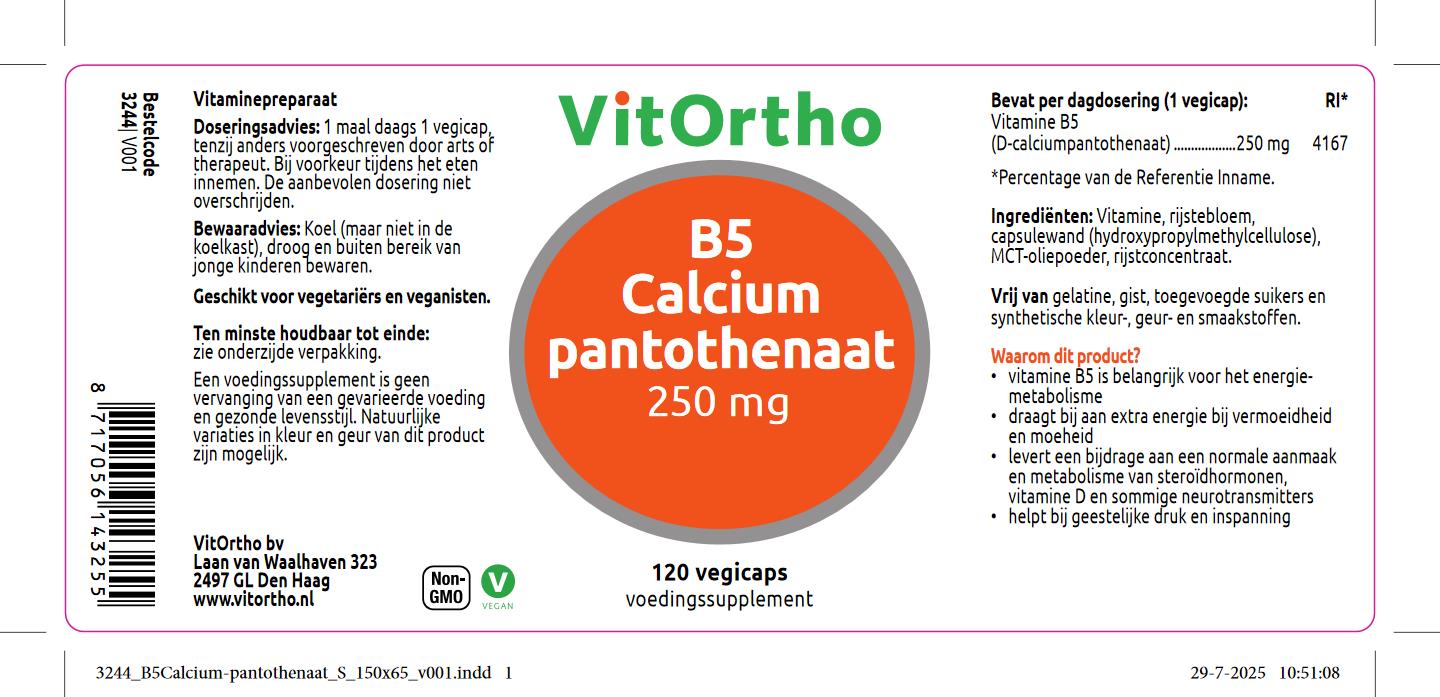 B5 Calciumpantothenaat 250 mg