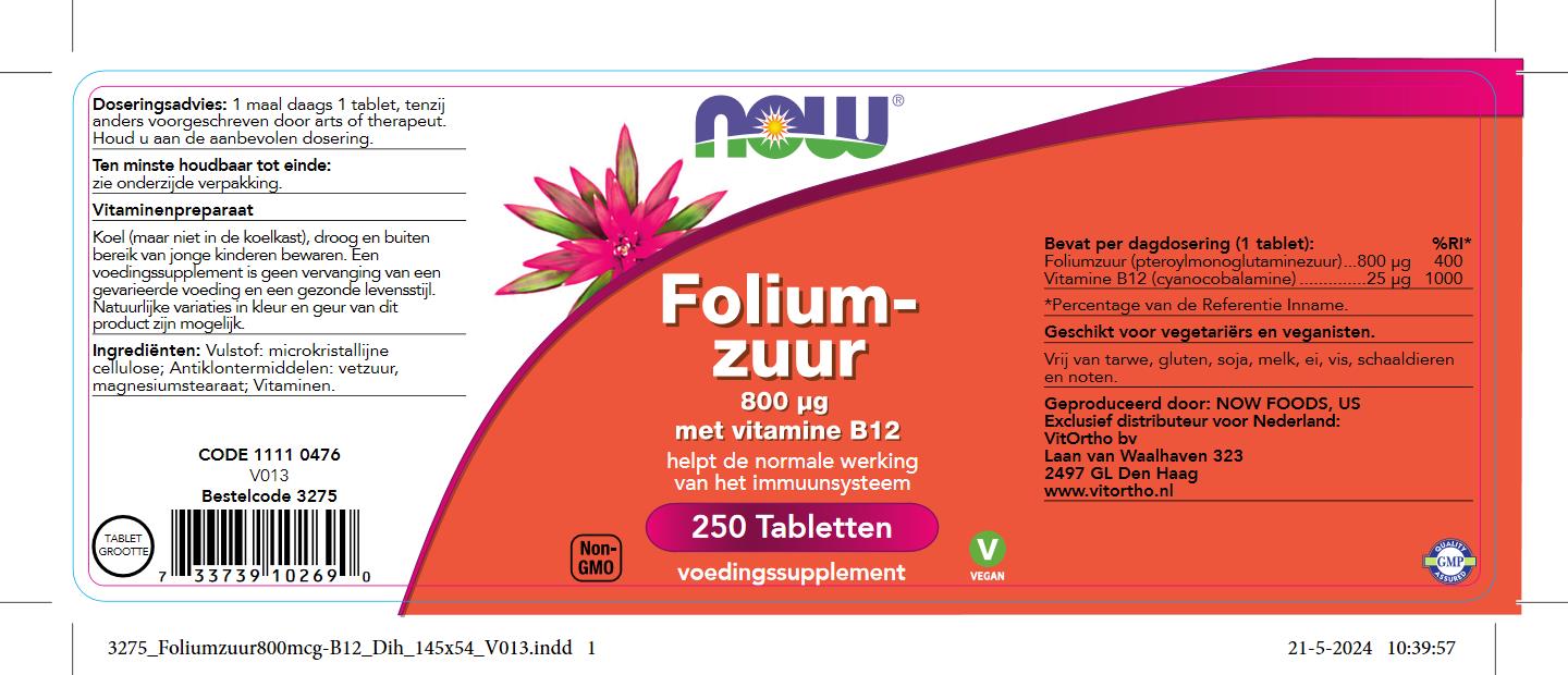 Foliumzuur 800 mcg