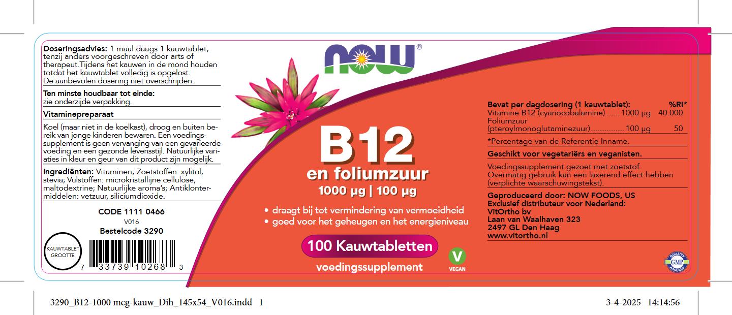 B12 en foliumzuur 1000 mcg – 100 mcg