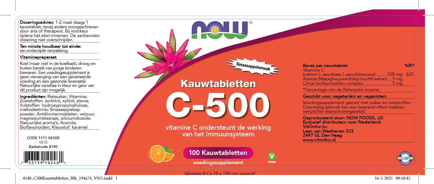 C-500 Kauwtabletten Sinaasappelsmaak