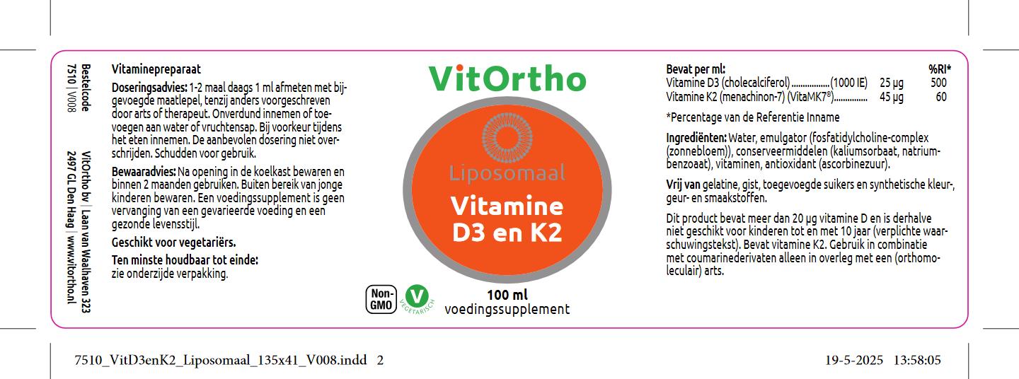 Vitamine D3 en K2 Liposomaal