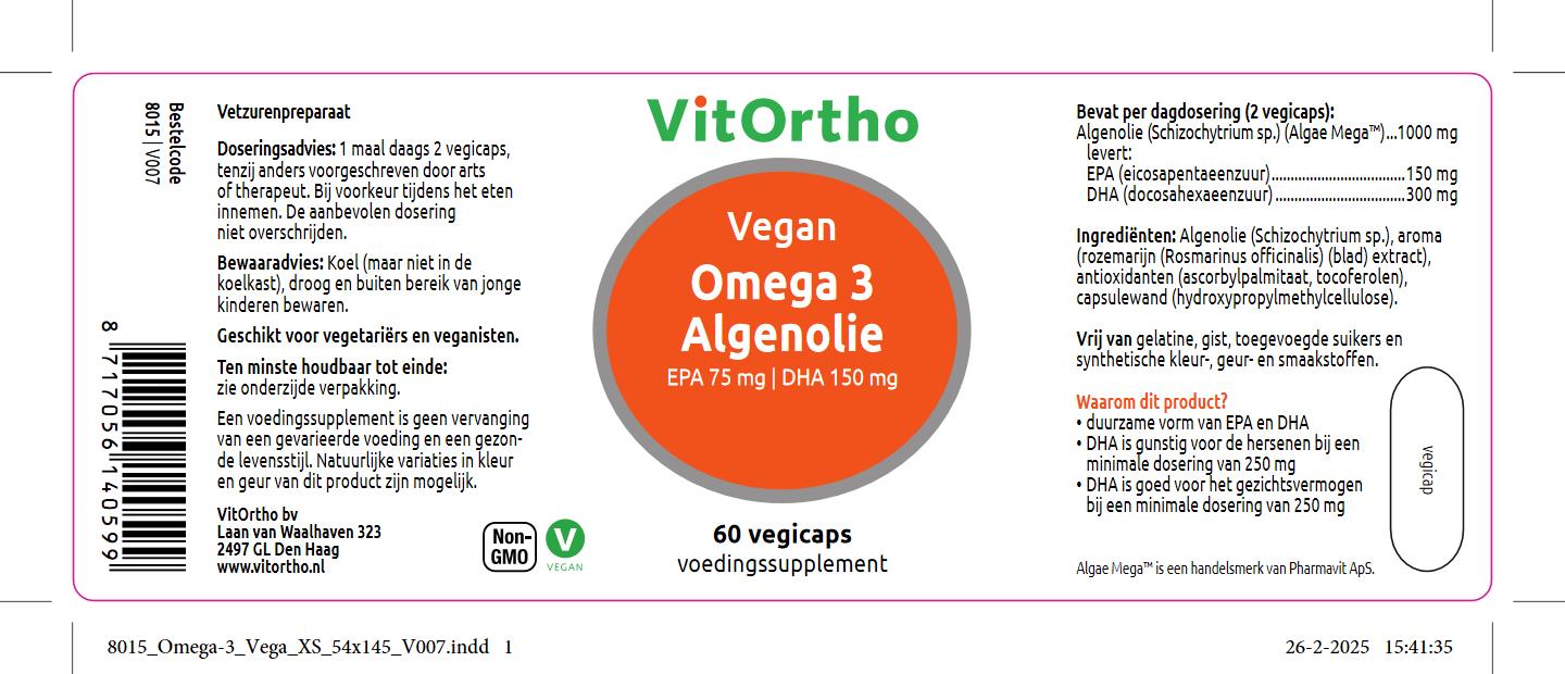 Omega 3 Algenolie – EPA 75 mg DHA 150 mg Vegan