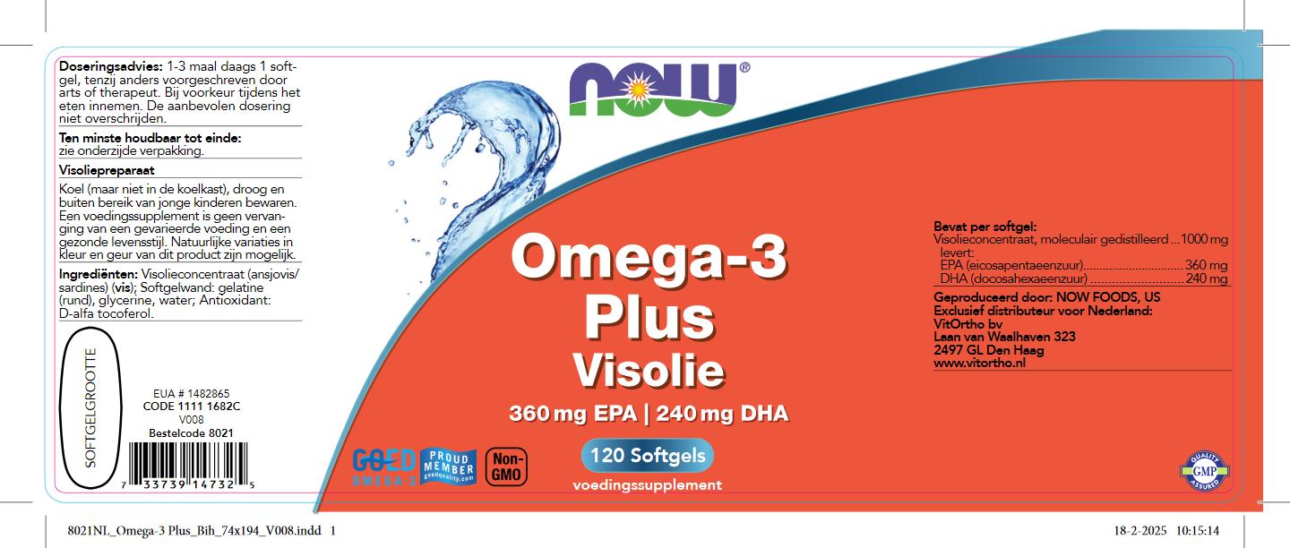 Omega-3 Plus Visolie 360 mg EPA 240 mg DHA