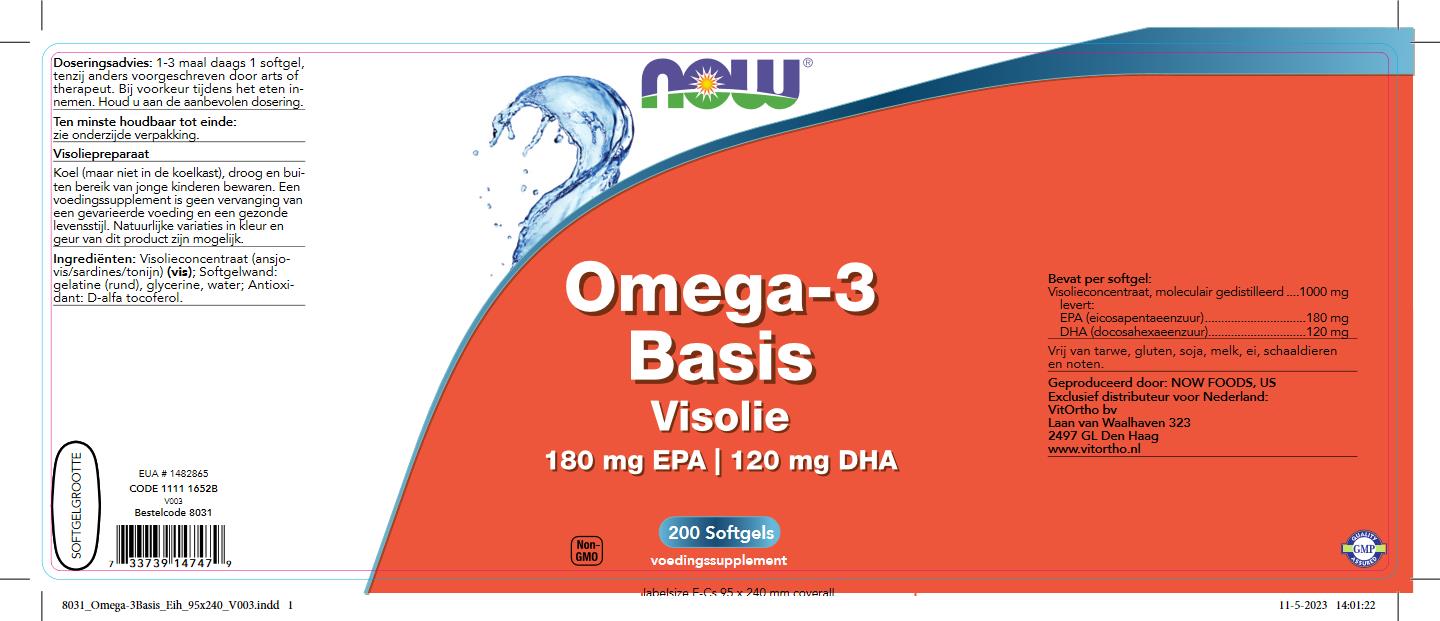 Omega-3 Basis Visolie 180 mg EPA 120 mg DHA