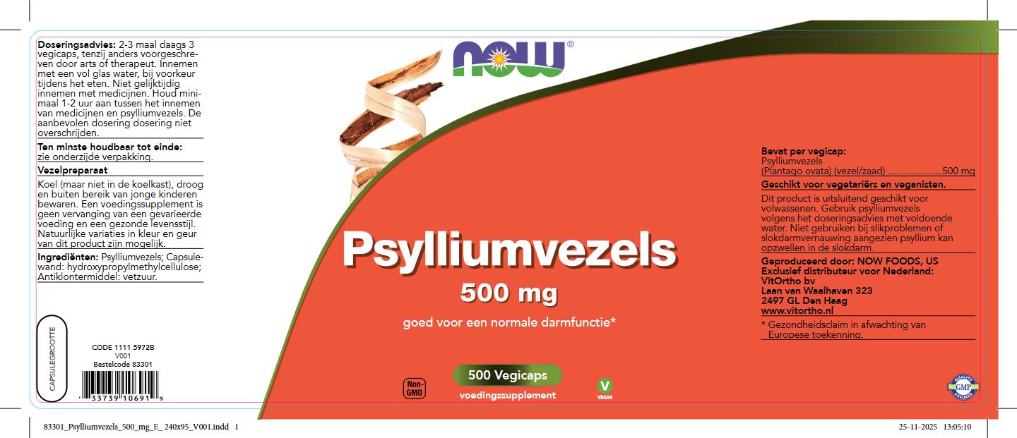 Psylliumvezels 500 mg