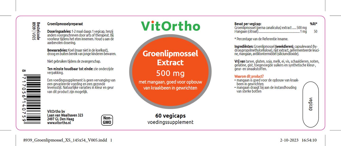 Groenlipmossel Extract 500 mg